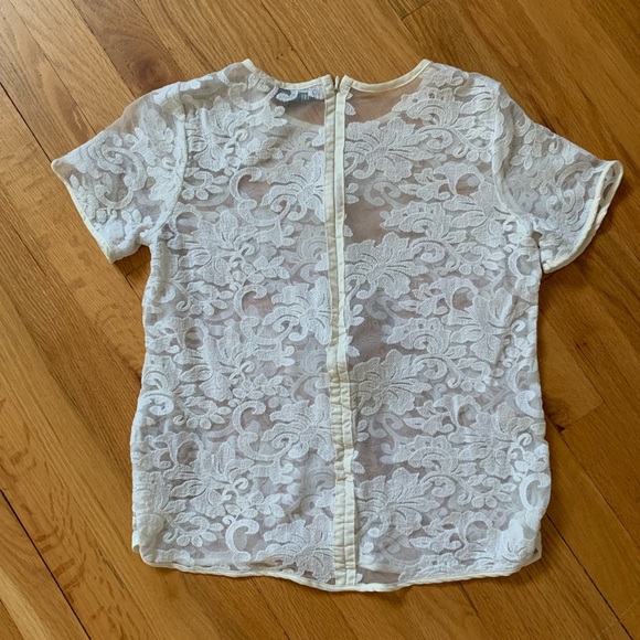 Ivory vintage inspired lace top xs - Picture 3 of 5